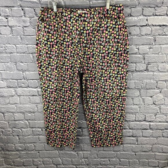 Talbots Pants - Talbots Cropped Pants With Fruit Slices Pattern Size 18